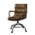 Harith - Vintage Top Grain Leather Office Chair - Brown by Unique Piece Furniture