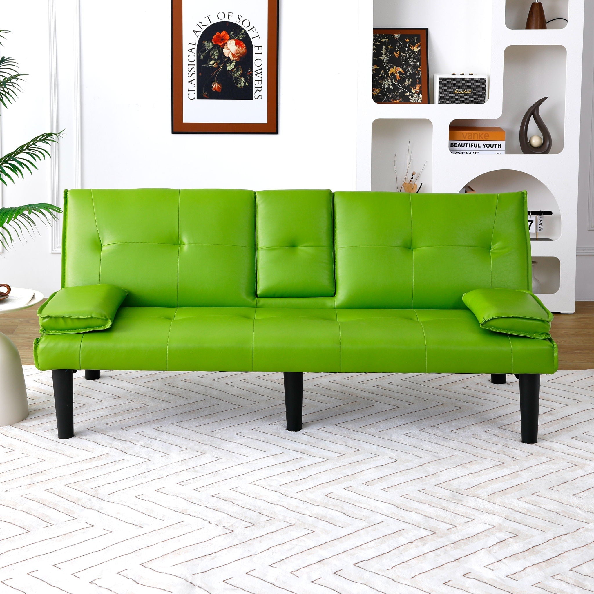 Sofa Bed With Foldable Design And Cup Holder by Unique Piece Furniture