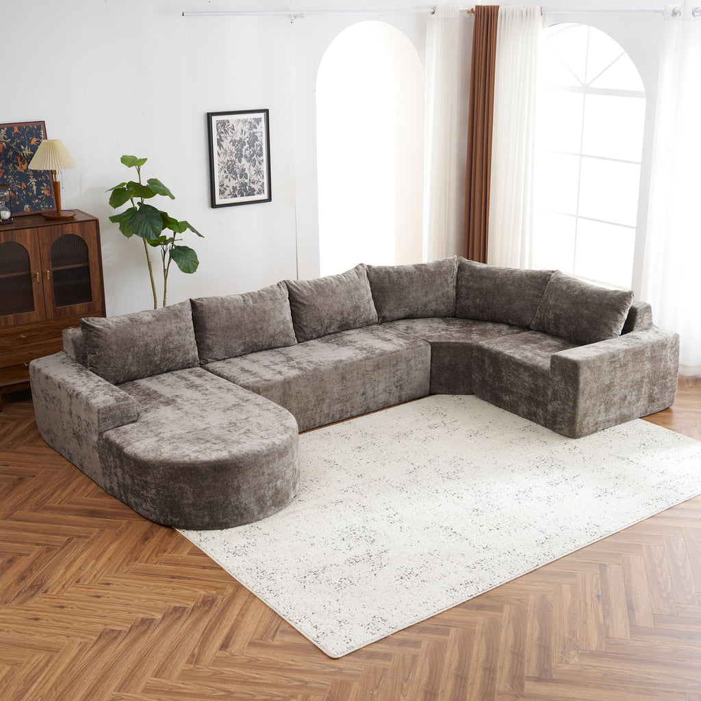 U-Shaped Oversized Modular Cloud Sectional Sofa With Deep Seat For Living Room by Unique Piece Furniture