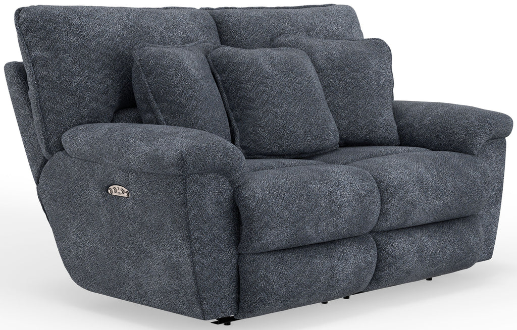 Paxon - Deep Seat Power Reclining Loveseat With Power Adjustable Headrest - Smoke by Unique Piece Furniture