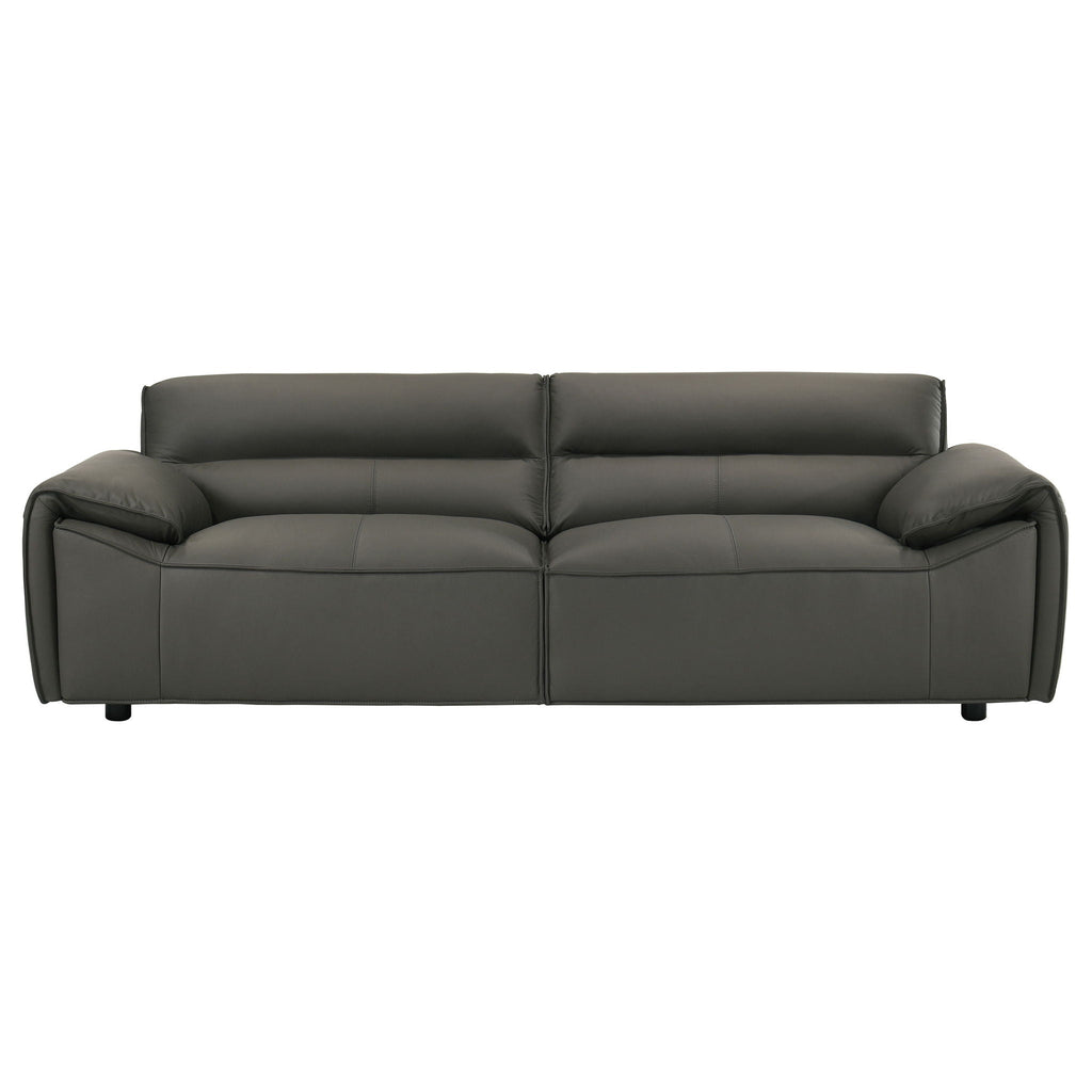 Buxton 2-piece Leather Upholstered Sofa Set Graphite by Unique Piece Furniture