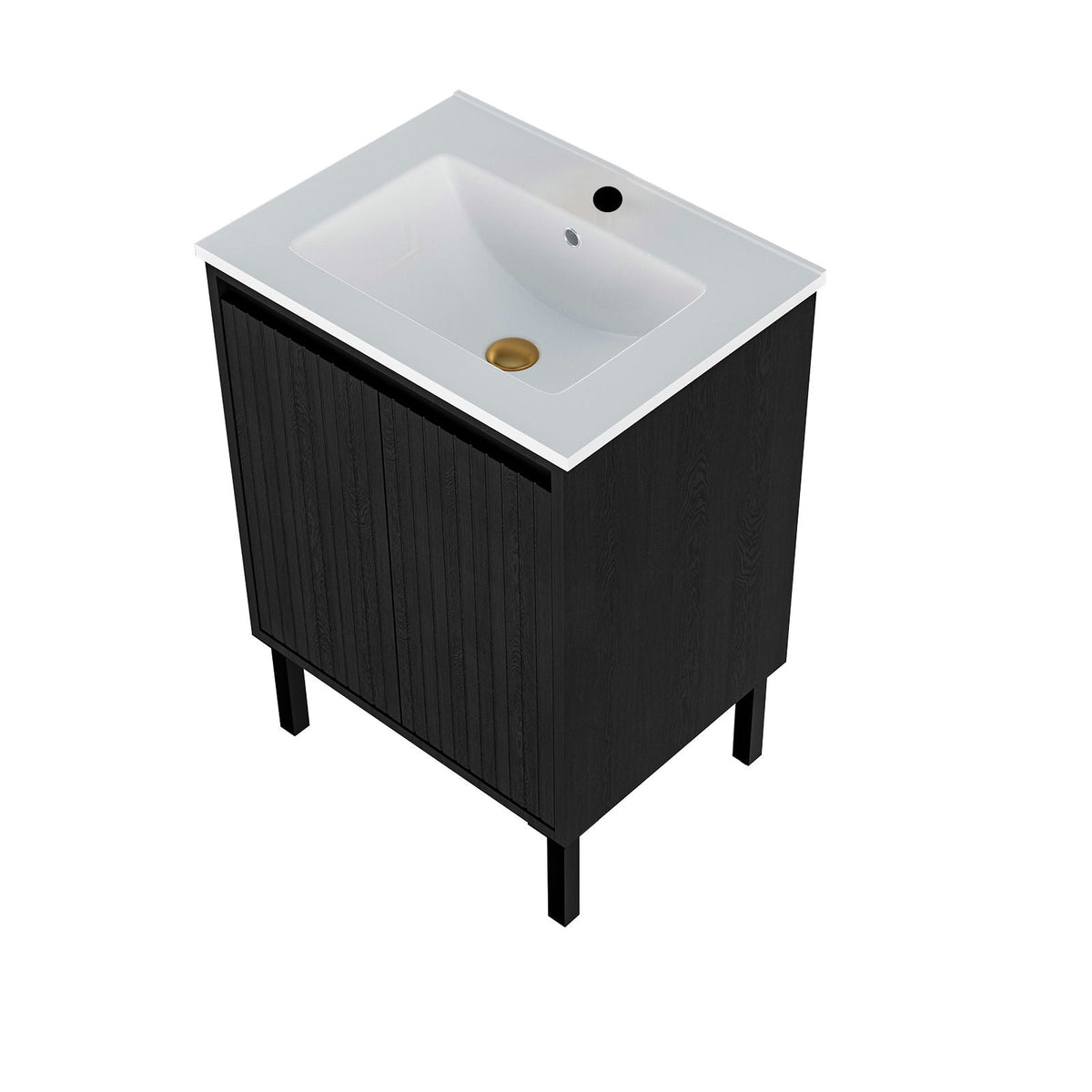 Bathroom Vanity With Ceramic Sink, Floor-Standing Design, Soft-Closing Drawers by Unique Piece Furniture