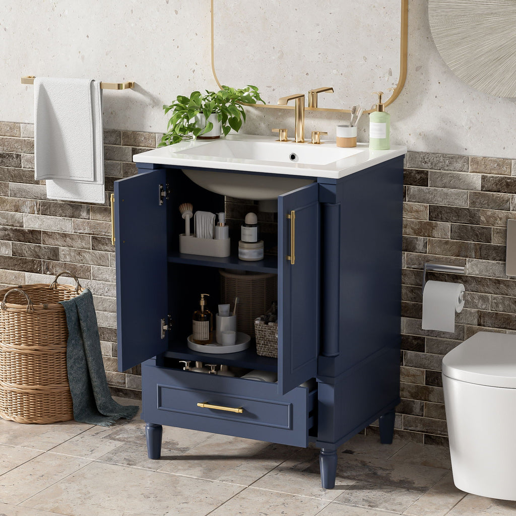 Bathroom Vanity With Ornate French Cylinder Legs, Soft Close Drawer by Unique Piece Furniture