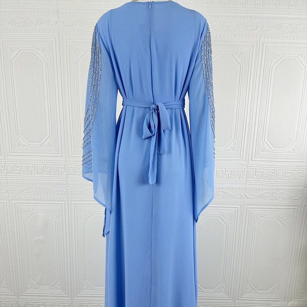 Sky Blue Or Pink Beaded Kaftan Abaya (MA372) by Mariam's Collection