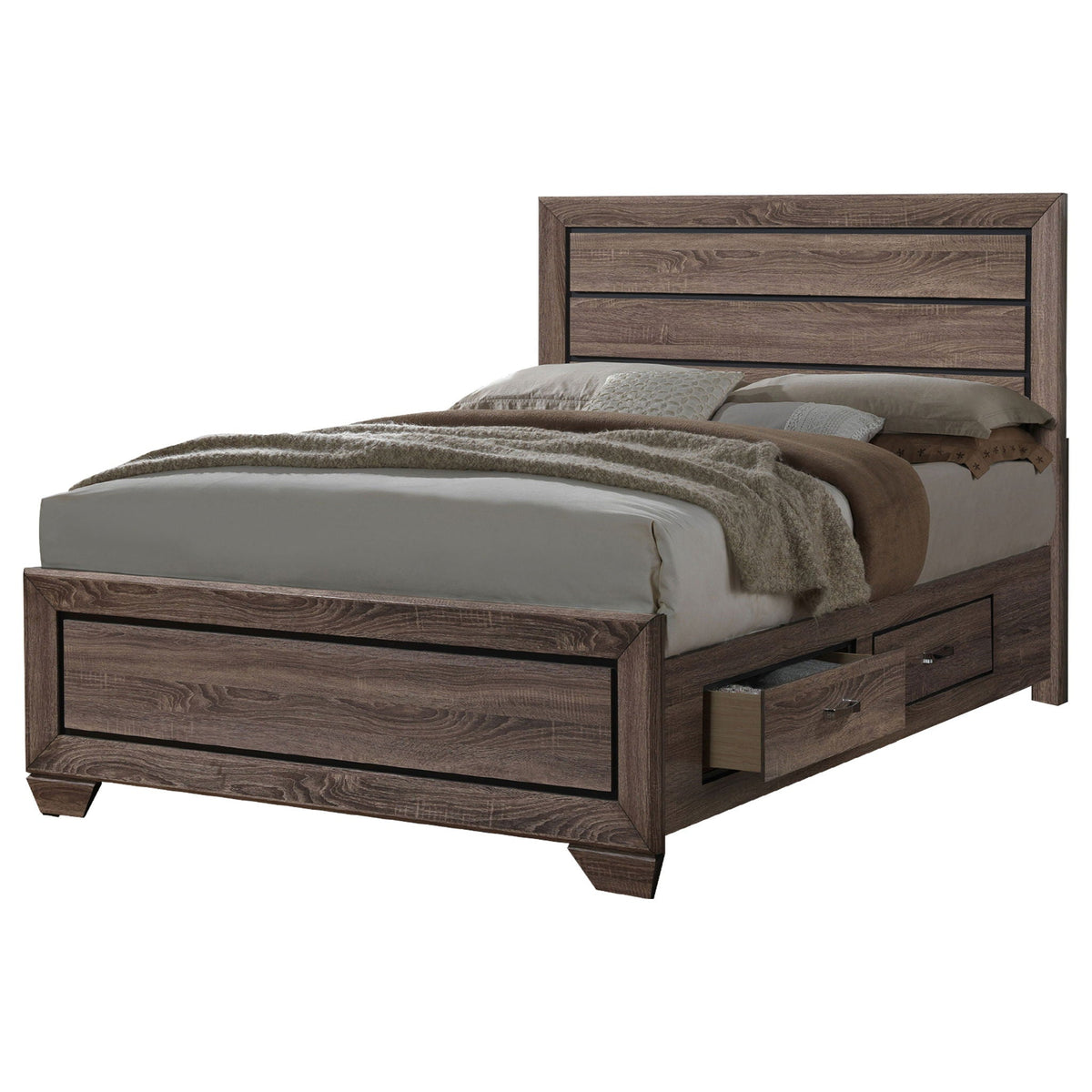 Kauffman 4-piece Queen Bedroom Set Washed Taupe by Unique Piece Furniture