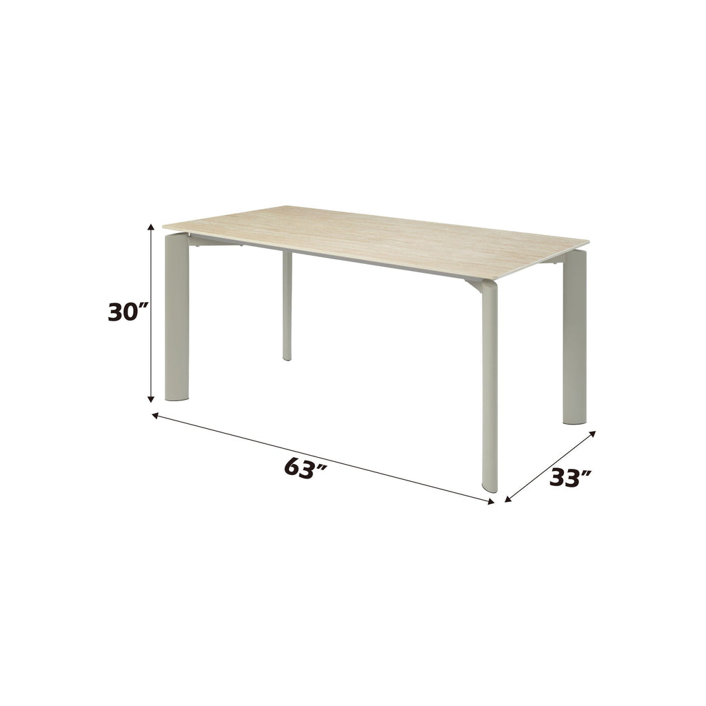 Ingram - Ceramic Top Dining Table - Light Gray by Unique Piece Furniture