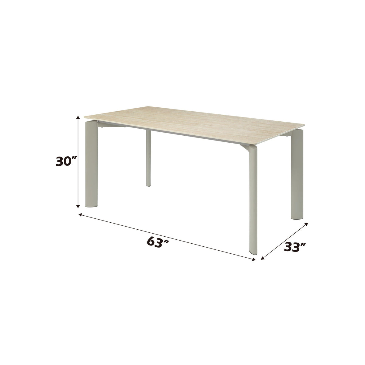Ingram - Ceramic Top Dining Table - Light Gray by Unique Piece Furniture
