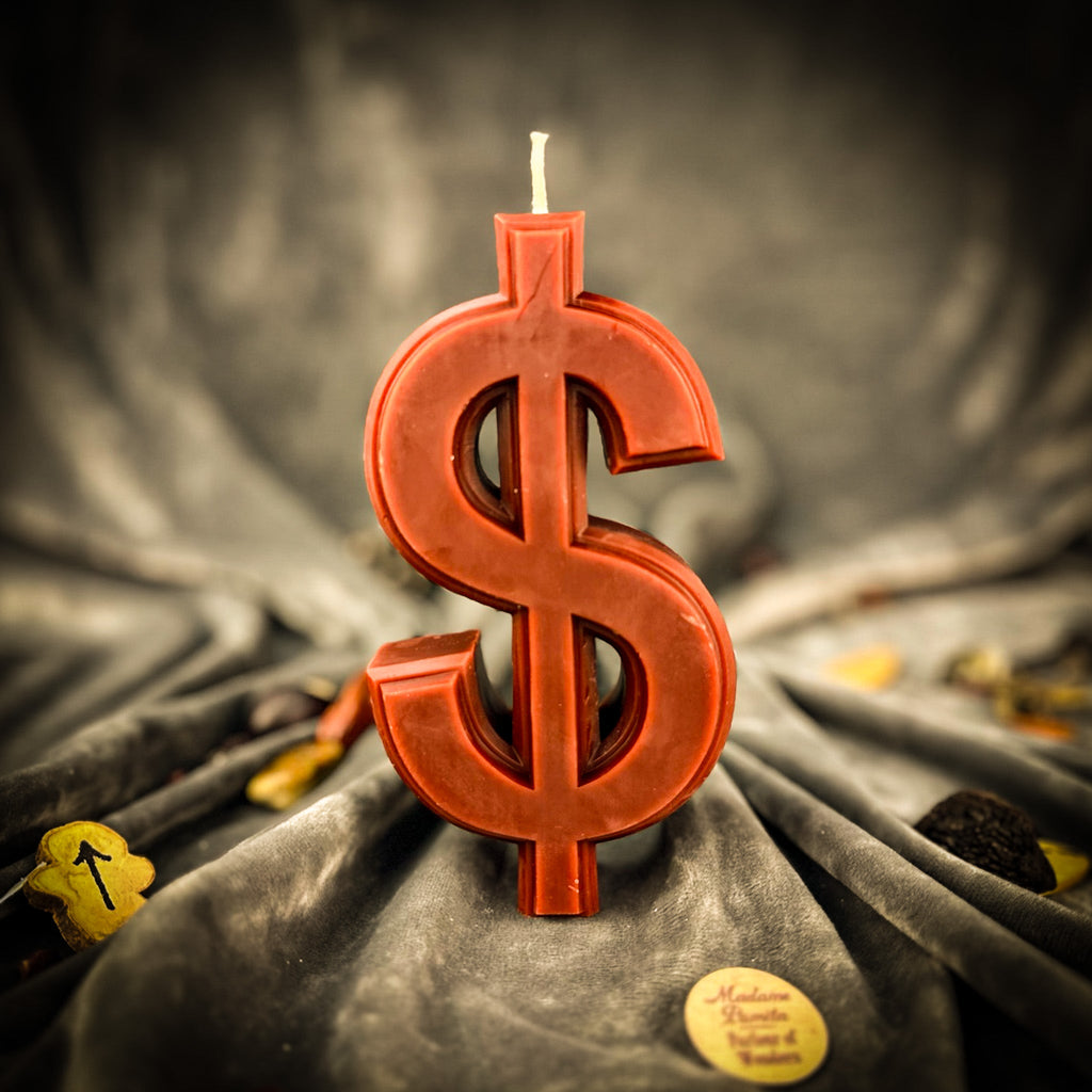 Dollar Sign Candle Spell Kit - Wealth & Luxury Magic by Parlour of Wonders