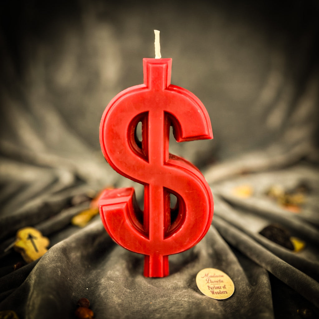 Dollar Sign Candle Spell Kit - Wealth & Luxury Magic by Parlour of Wonders