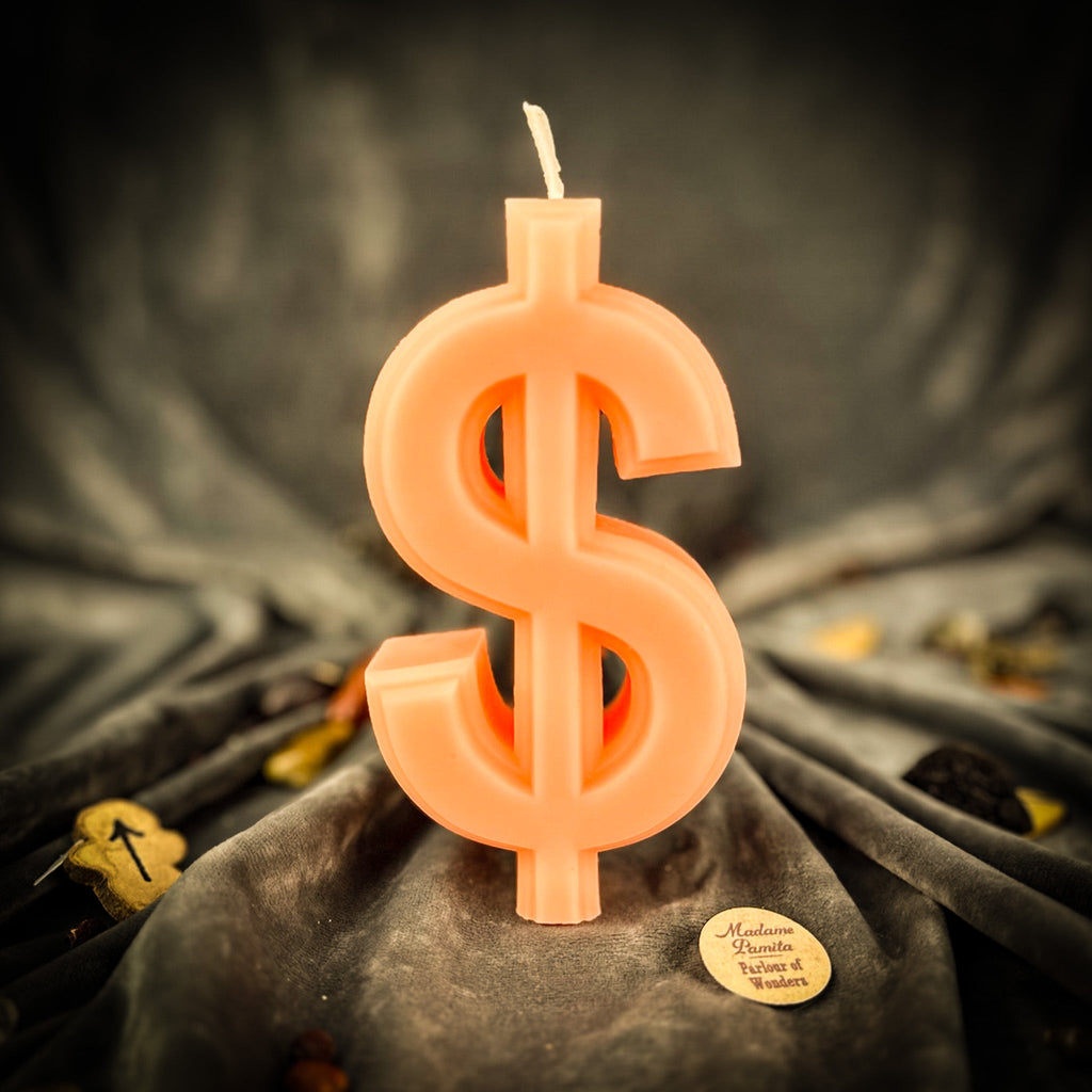 Dollar Sign Candle Spell Kit - Wealth & Luxury Magic by Parlour of Wonders