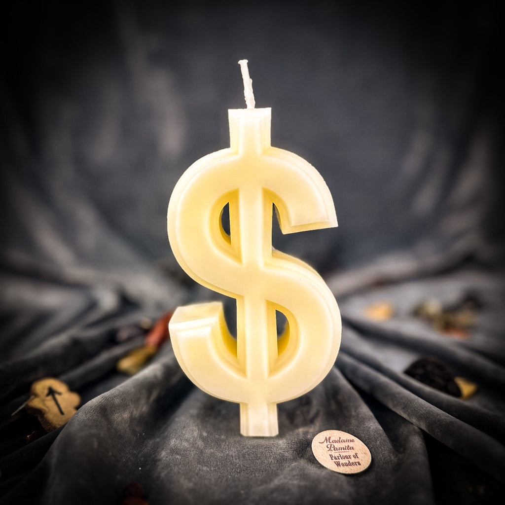 Dollar Sign Candle Spell Kit - Wealth & Luxury Magic by Parlour of Wonders