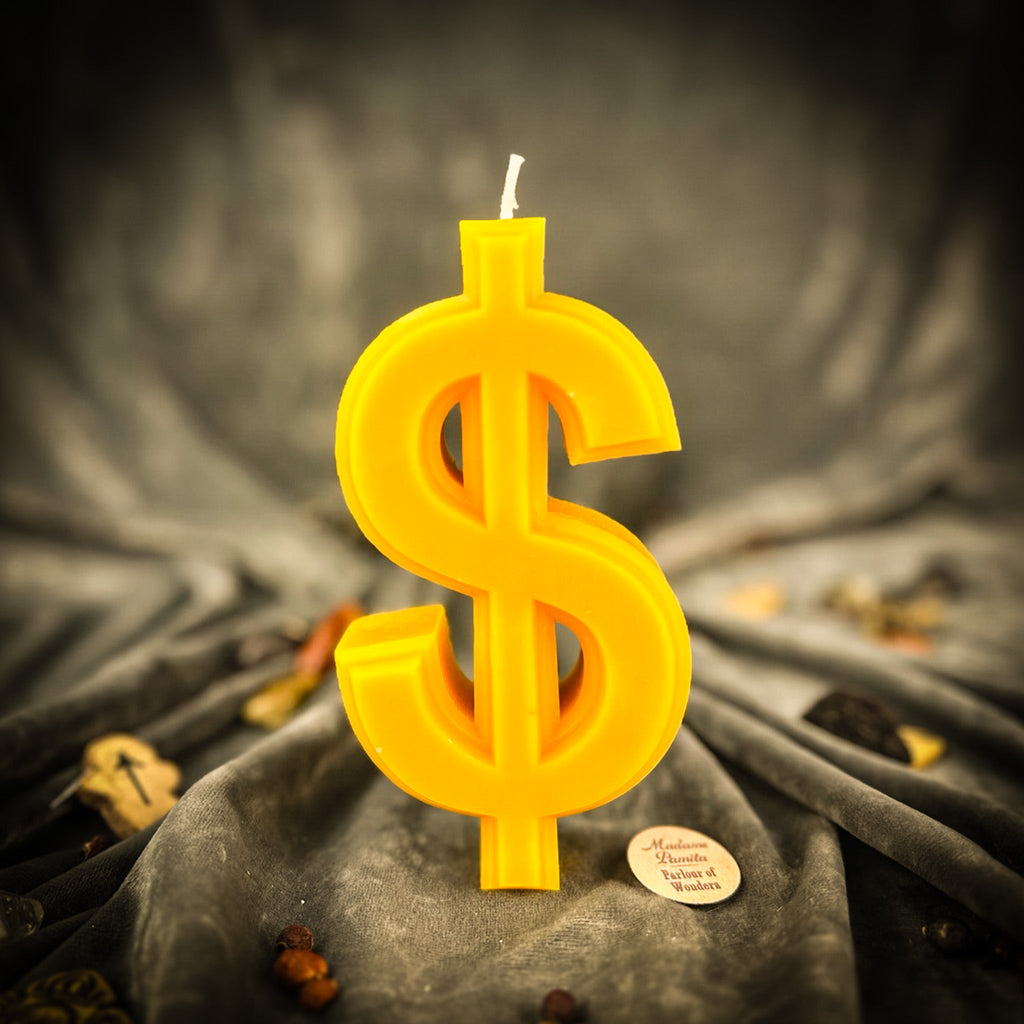 Dollar Sign Candle Spell Kit - Wealth & Luxury Magic by Parlour of Wonders