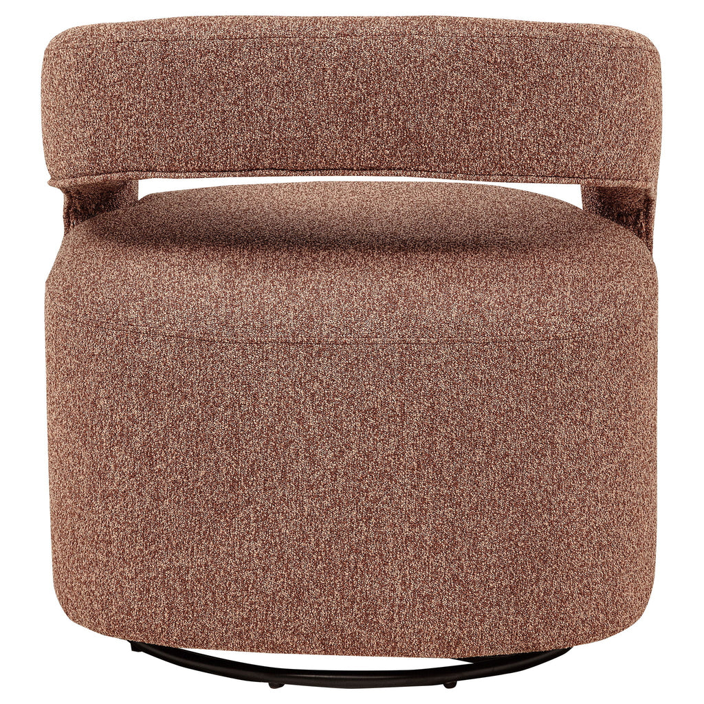 Westhill Boucle Upholstered Swivel Accent Chair Berry by Unique Piece Furniture