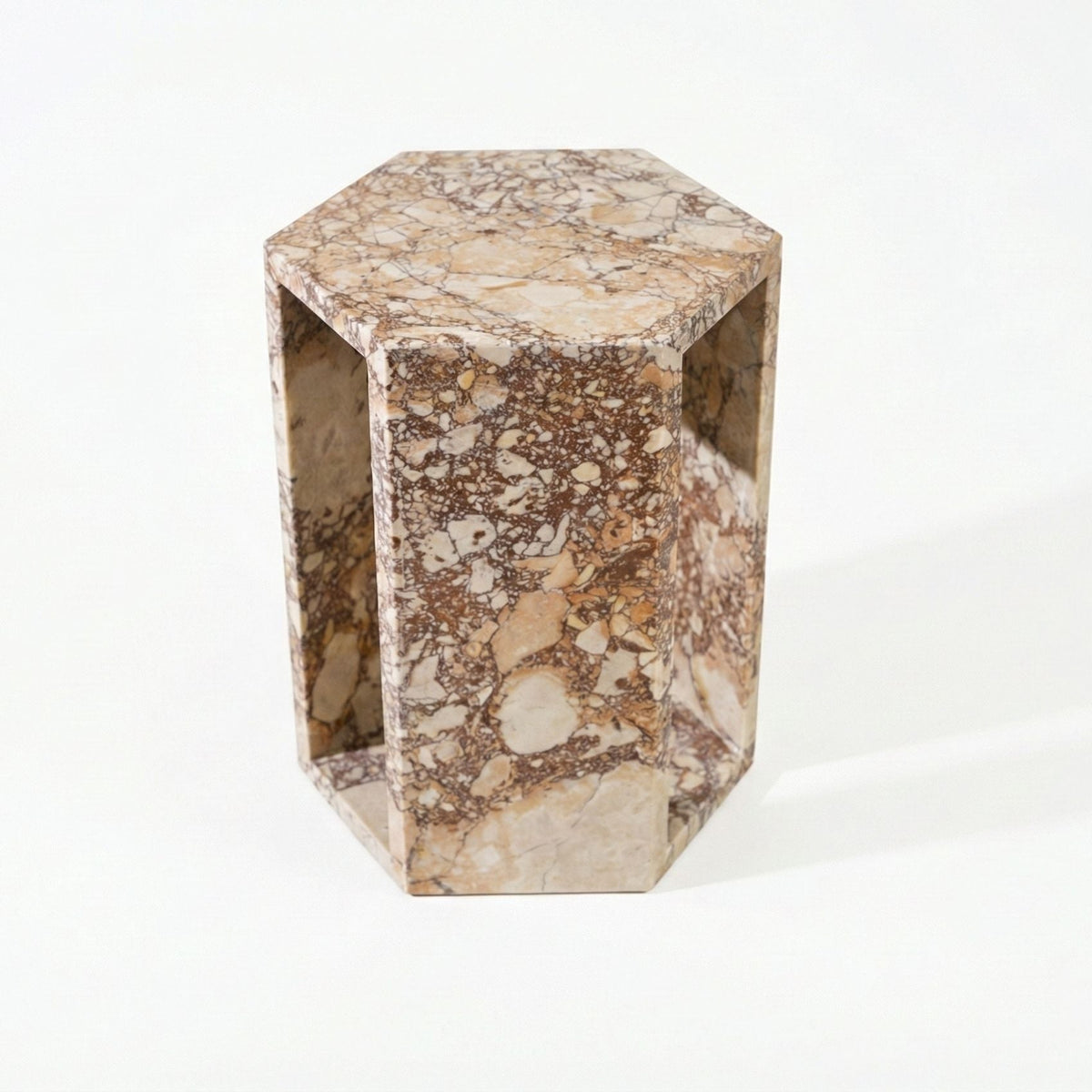 Modern Minimalist Hexagon Side Table by Unique Piece Furniture