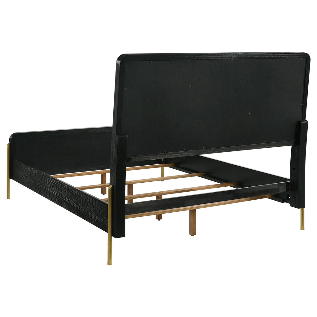 Arini Upholstered Queen Panel Bed Black and Grey by Unique Piece Furniture