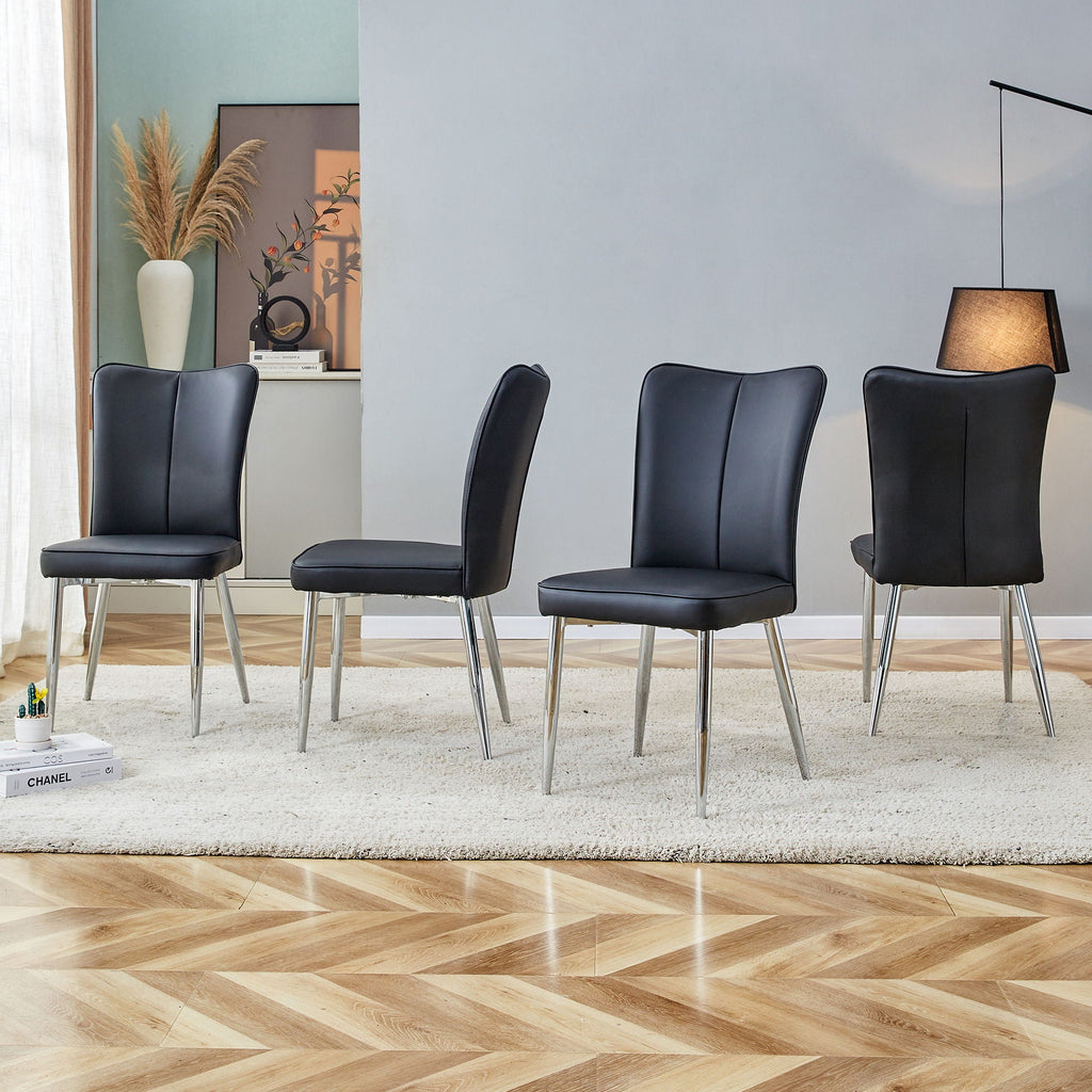 Modern Minimalist Dining Chairs With Metal Legs by Unique Piece Furniture