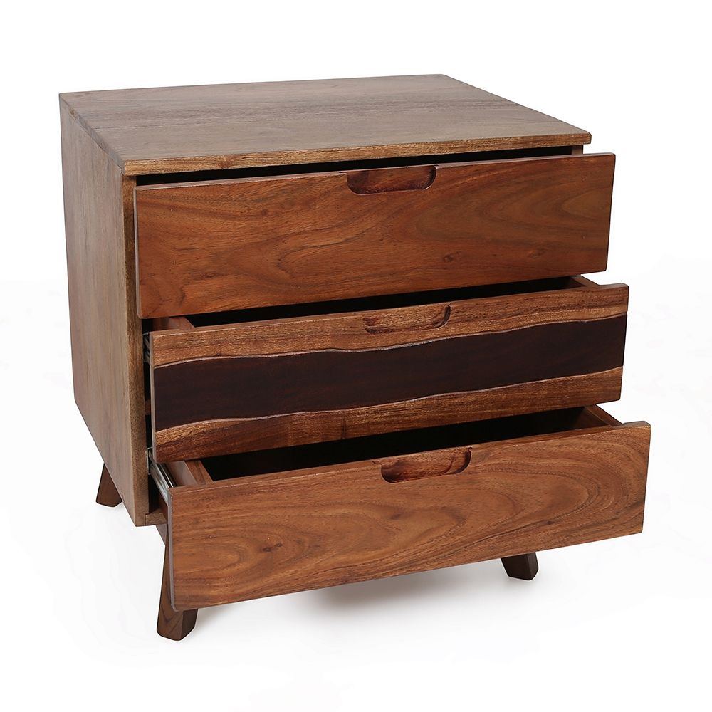 Nightstand Natural Wood - Brown by Unique Piece Furniture
