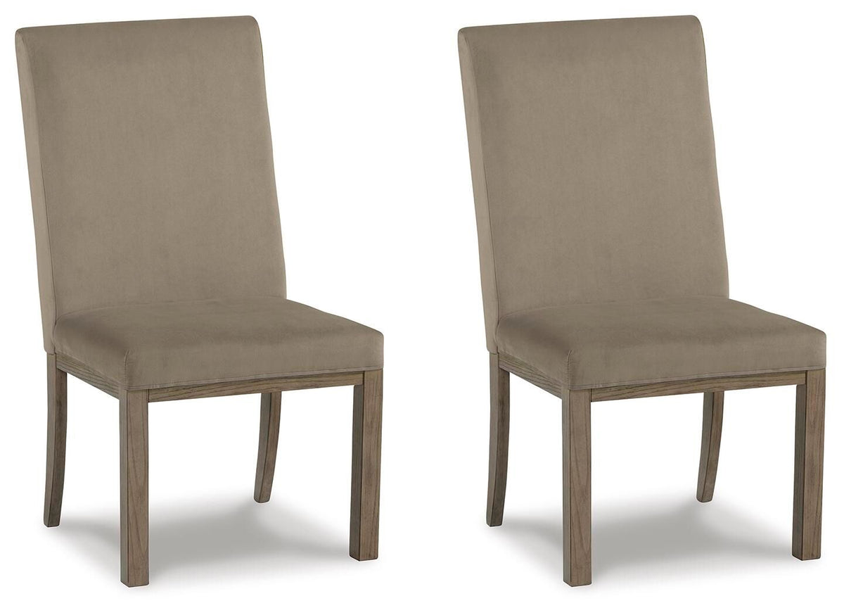 Chrestner - Dining UPH Side Chair (Set of 2) - Gray / Brown by Unique Piece Furniture