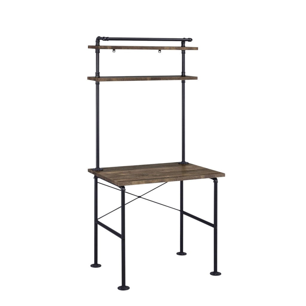 Ensata - Rustic Writing Desk - Black / Oak by Unique Piece Furniture