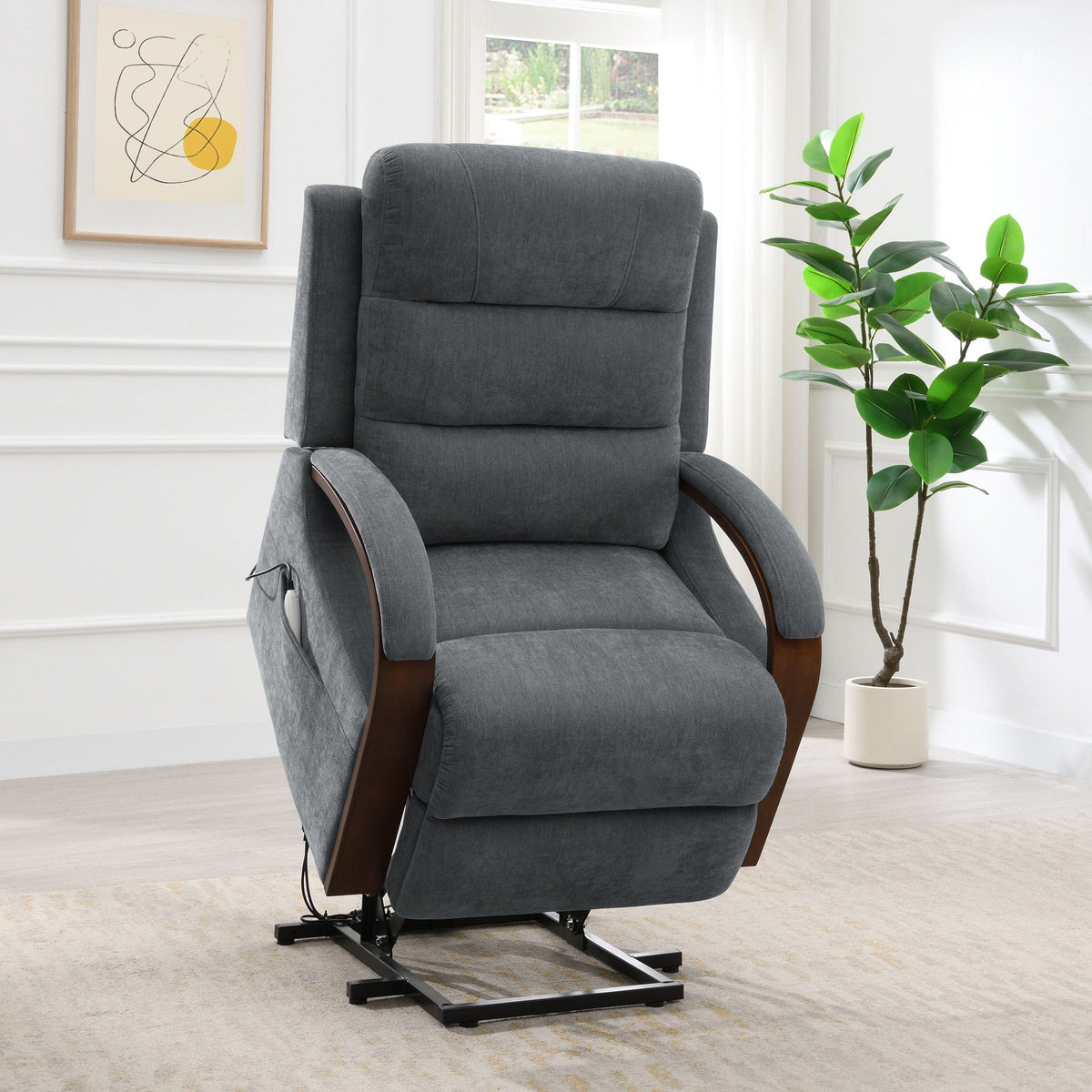 Kayla - Power Recliner With Lift & Heating & Massage (Zero Gravity) - Gray by Unique Piece Furniture