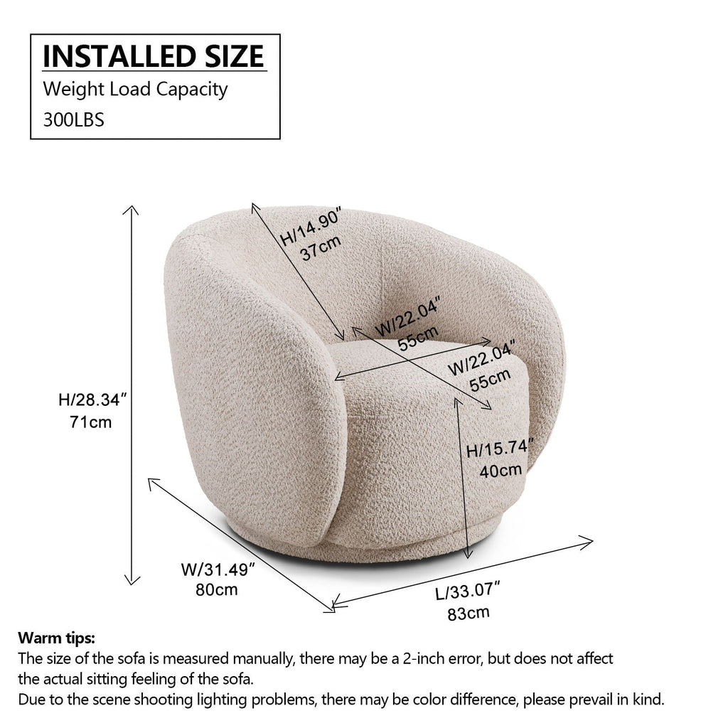 Swivel Accent Upholstered Barrel Chair by Unique Piece Furniture