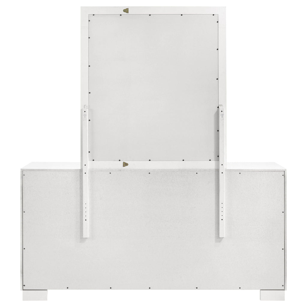 Jessica 6-drawer Dresser with Mirror Snow White by Unique Piece Furniture