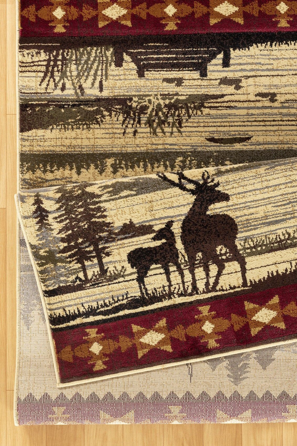 Nature's Nest - 5'3" X 7'3" Lodge Area Rug - Multi / Cream by Unique Piece Furniture