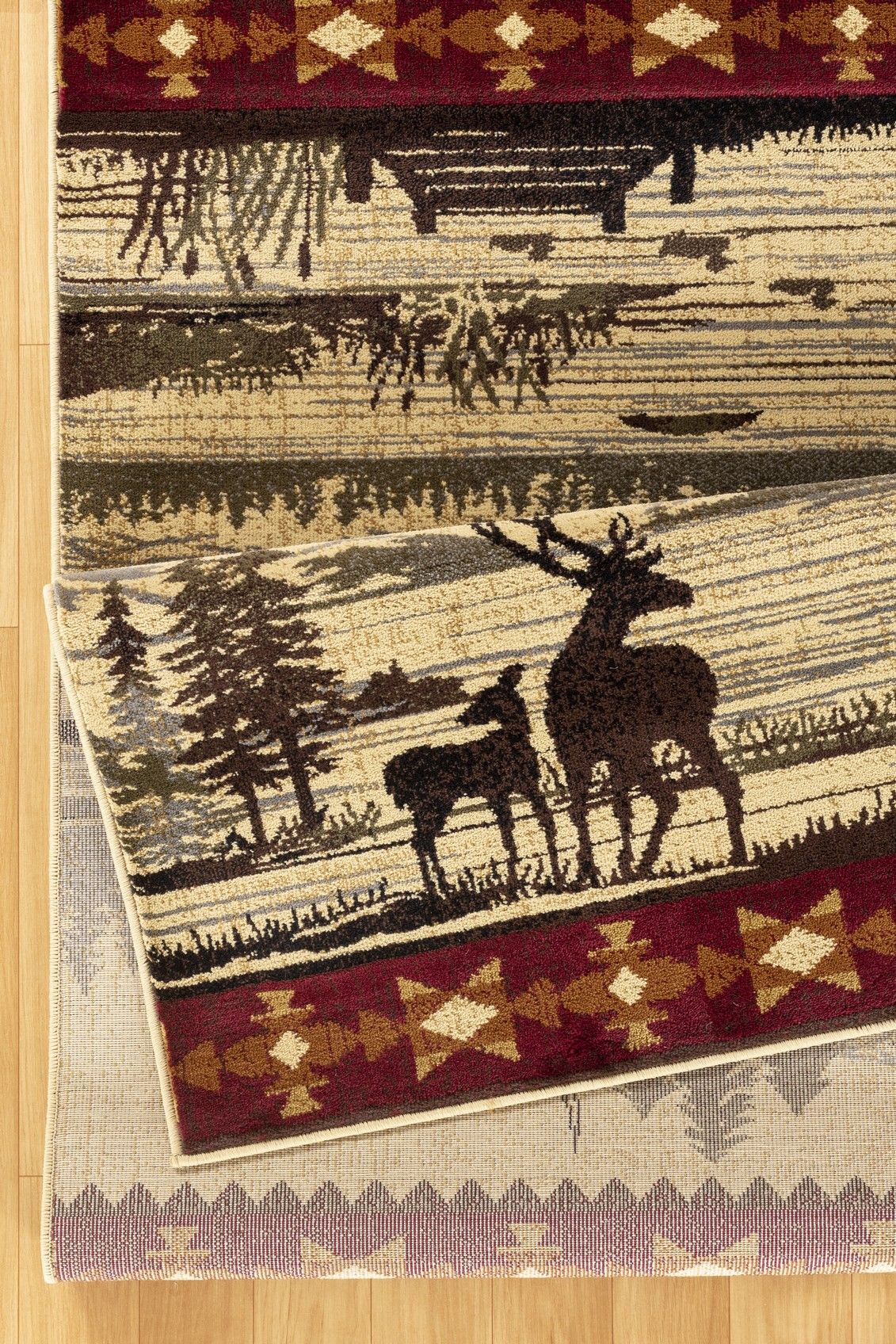 Nature's Nest - 5'3" X 7'3" Lodge Area Rug - Multi / Cream by Unique Piece Furniture