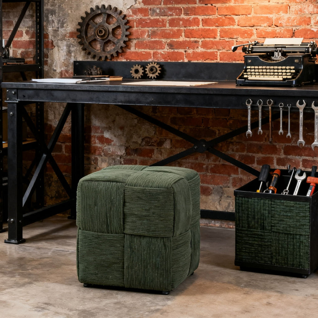 Modern Ottoman Foot Rest With Woven Design by Unique Piece Furniture