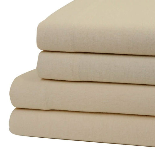 Bibb Home 100% Cotton Solid Flannel Deep Pocket Sheet Set by DailySale