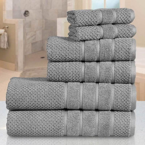 Bibb Home 6-Piece Egyptian Cotton Zero Twist Towel Set by DailySale