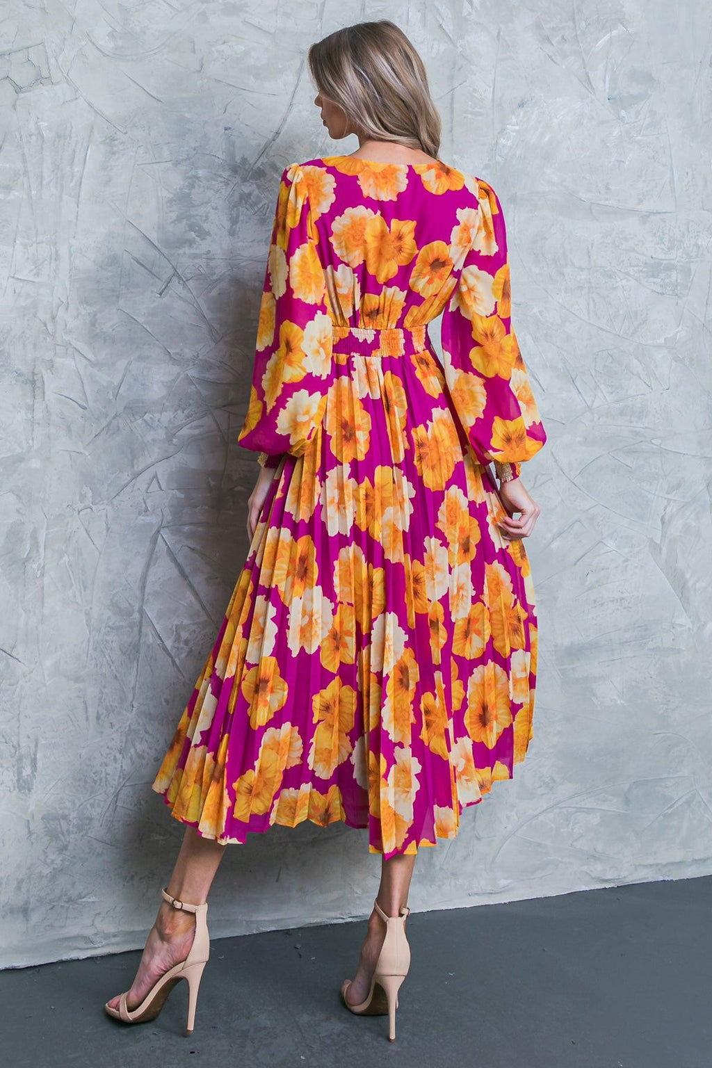LOOK AT HER FLORAL WOVEN MIDI DRESS by Flying Tomato