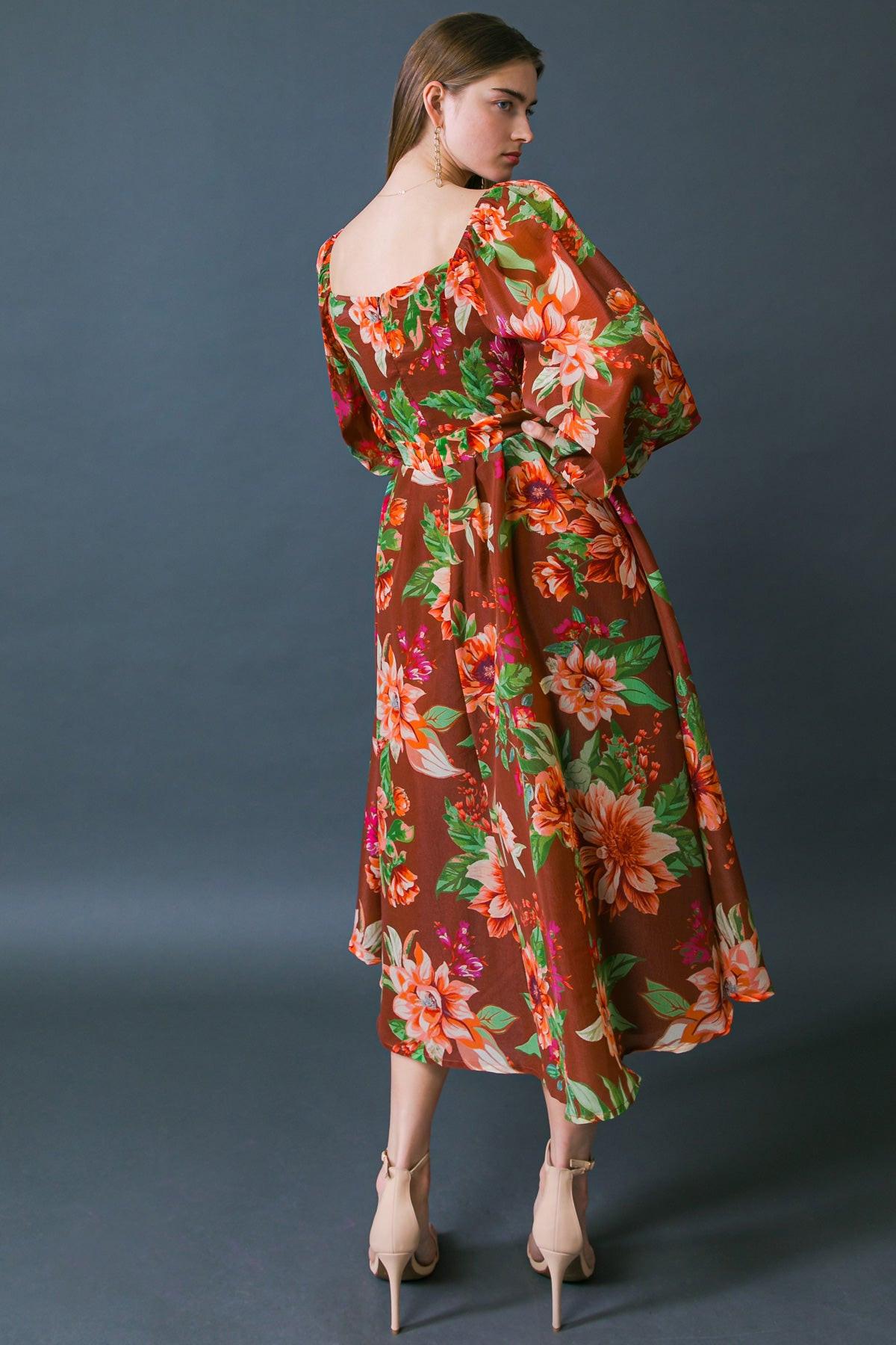 LET IT HAPPEN WOVEN ORGNZA MIDI DRESS by Flying Tomato