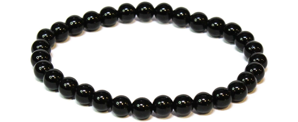 Black Obsidian Round Bead Bracelet by Sacred Crystals