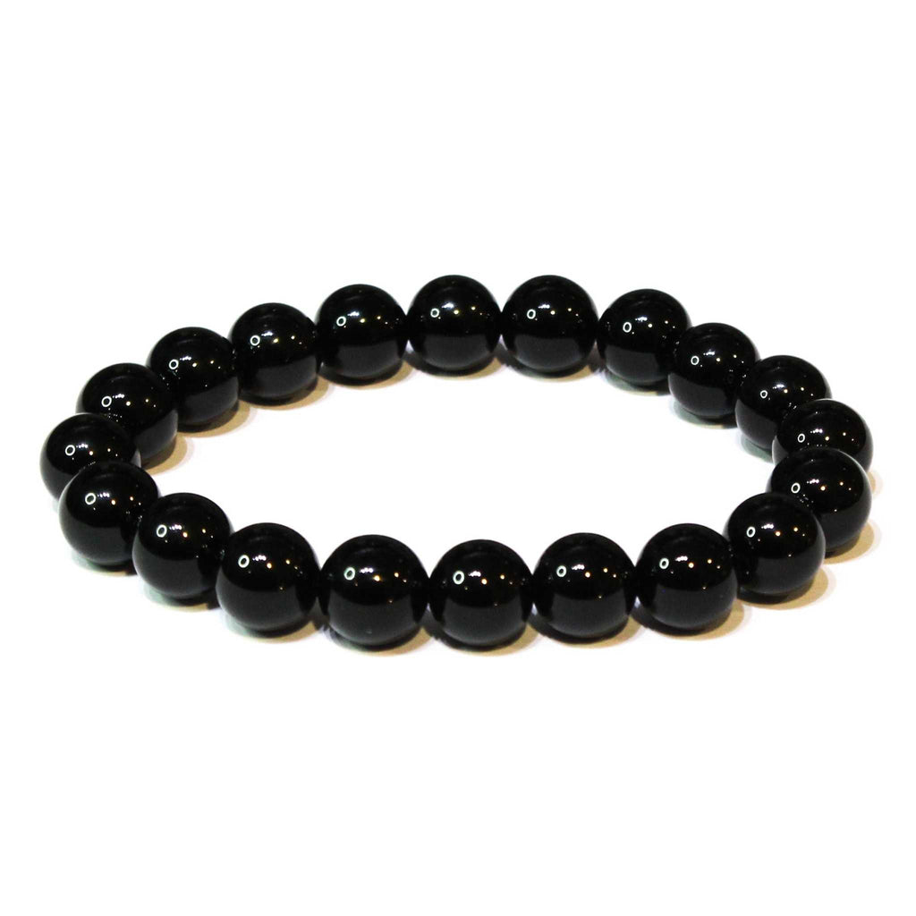 Black Onyx Round Bead Bracelet - Gentle Protection by Sacred Crystals