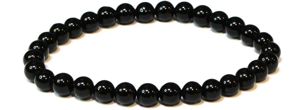 Black Onyx Round Bead Bracelet - Gentle Protection by Sacred Crystals