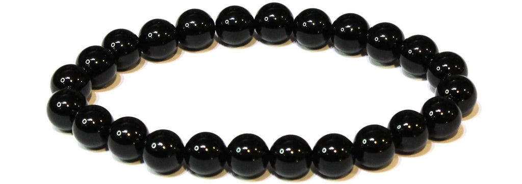 Black Onyx Round Bead Bracelet - Gentle Protection by Sacred Crystals