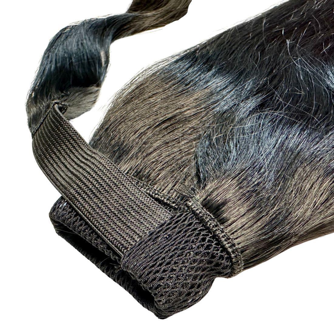 Jet Black 100% Human Hair Ponytail Extension by Private Label