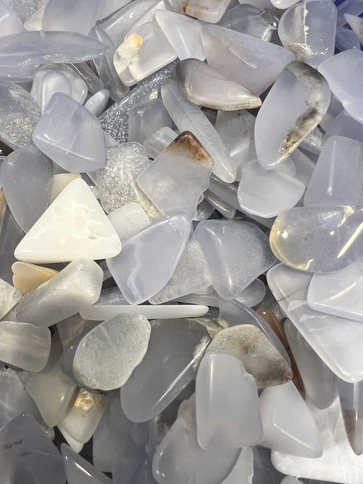 Blue Chalcedony Tumbled Pocket Stone by Sacred Crystals