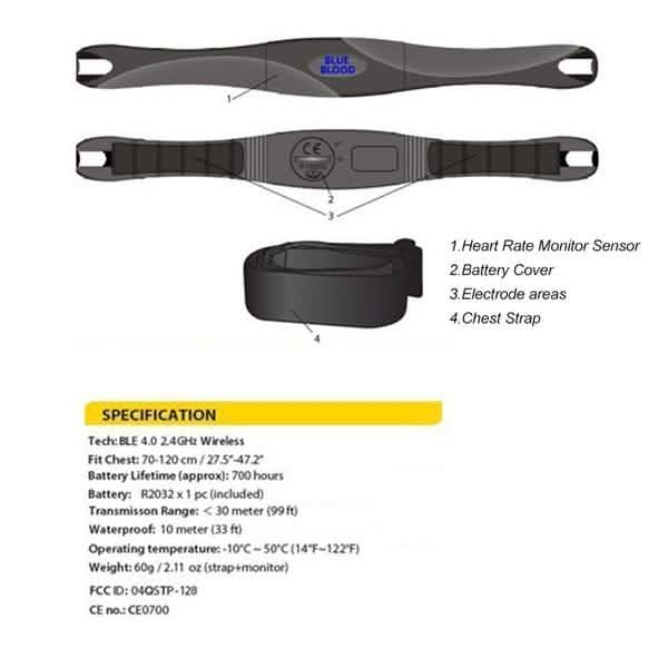 Bluetooth 4.0 Wireless Sport Heart Rate Monitor Chest Strap by DailySale