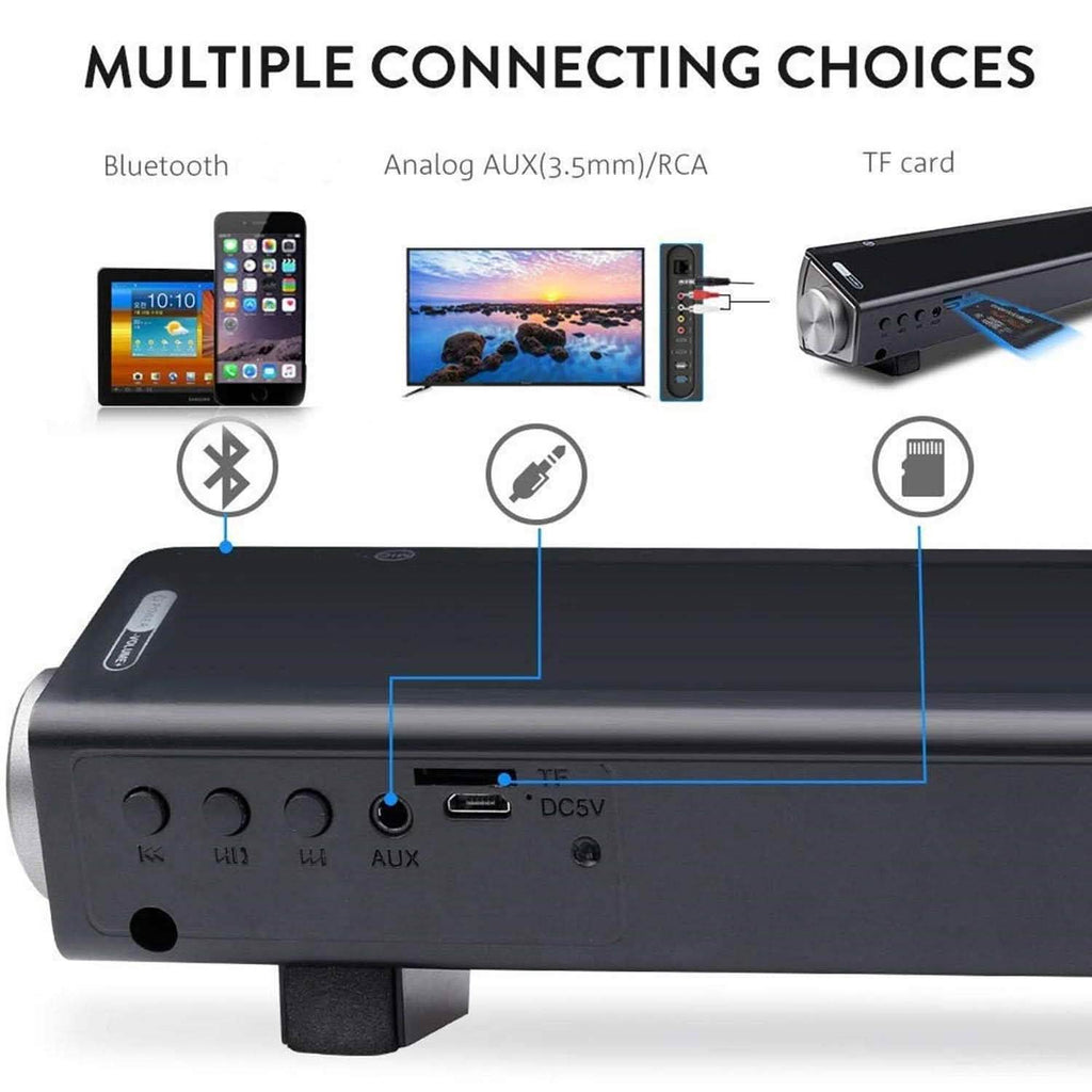 Bluetooth Sound Bar Wired and Wireless Mini Home Theater Audio by DailySale