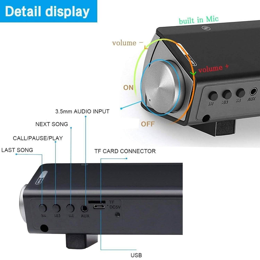 Bluetooth Sound Bar Wired and Wireless Mini Home Theater Audio by DailySale