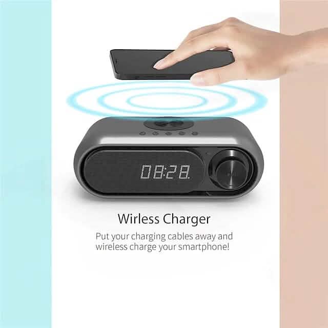 Bluetooth Speaker Wireless Charger with Alarm Clock by DailySale