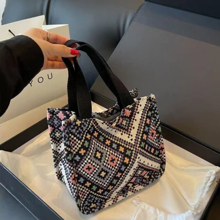 Boho Chic Canvas Tote - Spacious Convertible Bag for Campus & Commute (MAC261) by Mariam's Collection