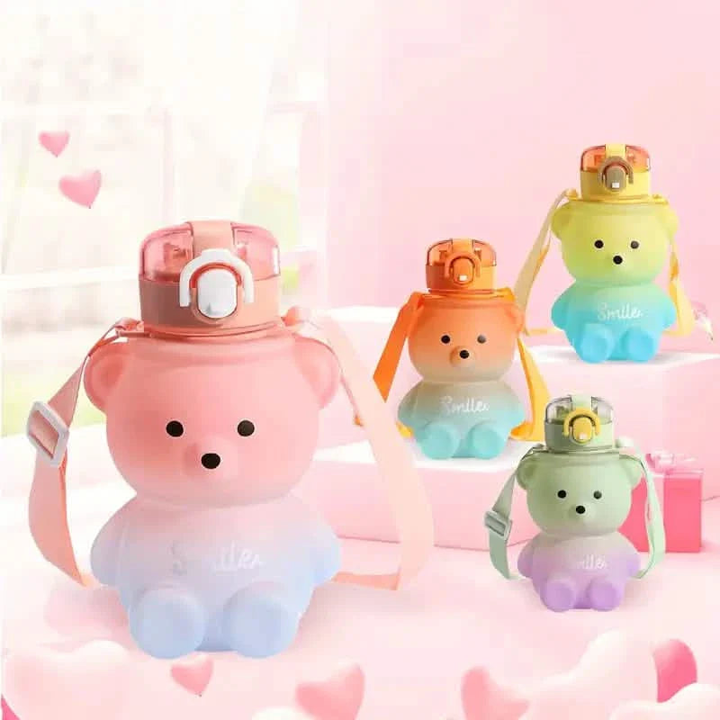 BPA-free Kawaii Bear Straw Water Bottle by DailySale