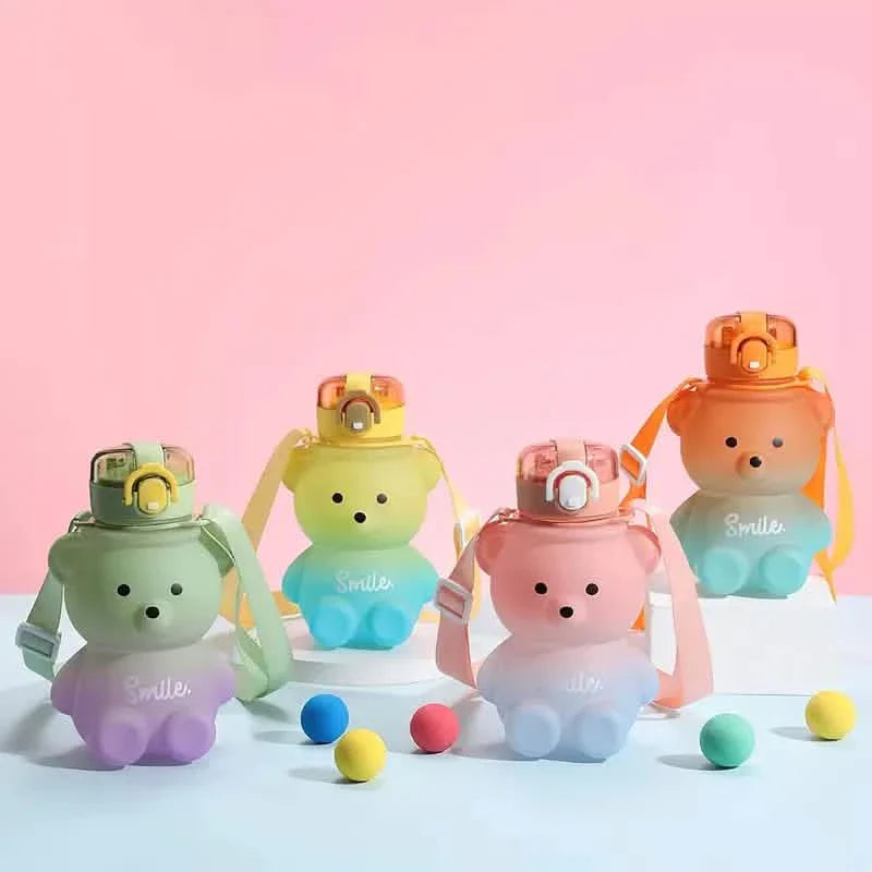 BPA-free Kawaii Bear Straw Water Bottle by DailySale