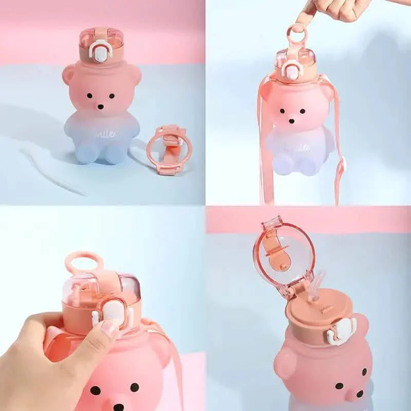 BPA-free Kawaii Bear Straw Water Bottle by DailySale