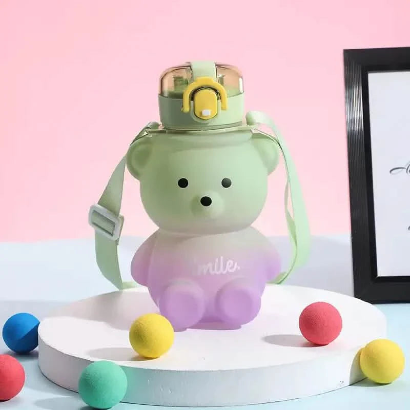BPA-free Kawaii Bear Straw Water Bottle by DailySale