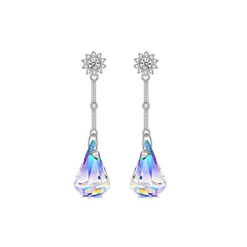 Aurora Borealis Crystal Drop Earrings made with Swarovski Elements by DailySale