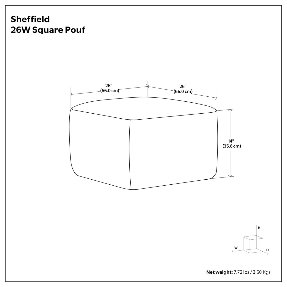 Sheffield - Handcrafted Square Pouf by Unique Piece Furniture